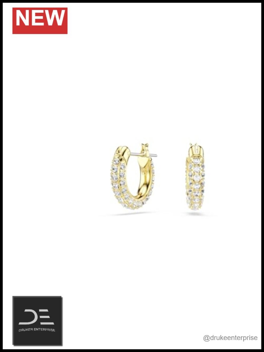 Swarovski Crystal Pavé Mini Hoop Earrings Gold-Tone